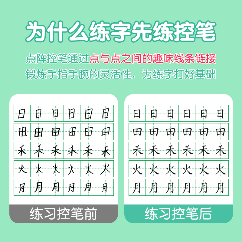 幼儿园练字本学前300字初学者宝宝儿童大班米田字格练字帖入门中班幼儿启蒙控笔训练册本铅笔幼小衔接拼音练习本一日一练描红字帖