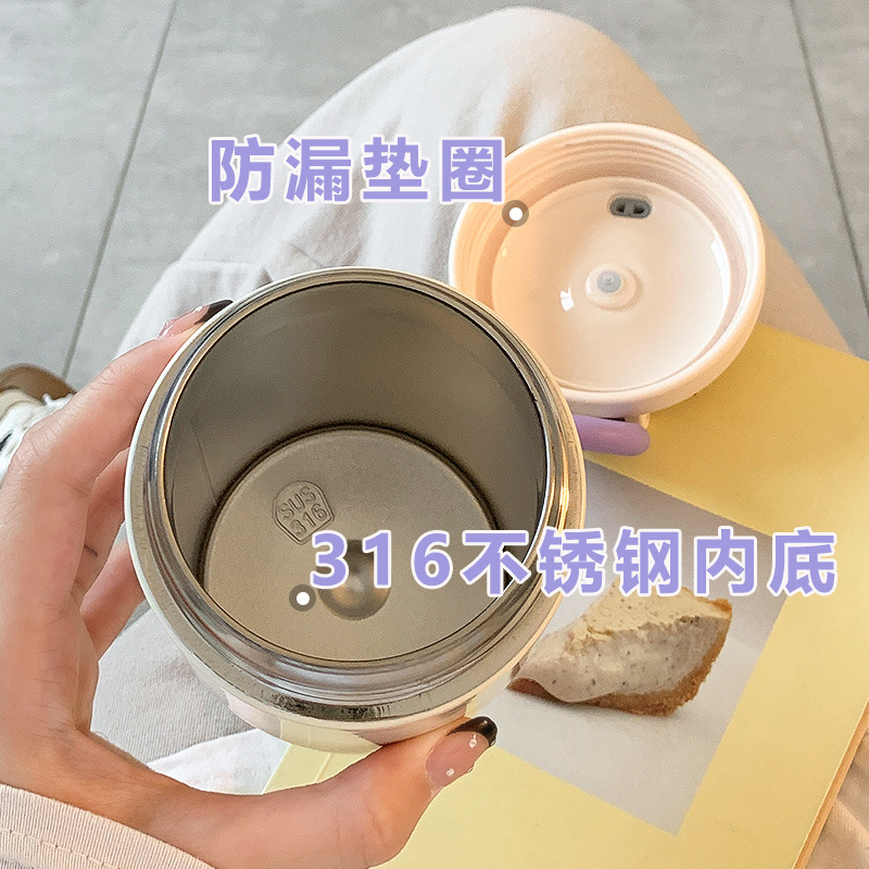 咖啡保温杯女生高颜值可爱便携式杯子316不锈钢水杯2024新款水壶-图3