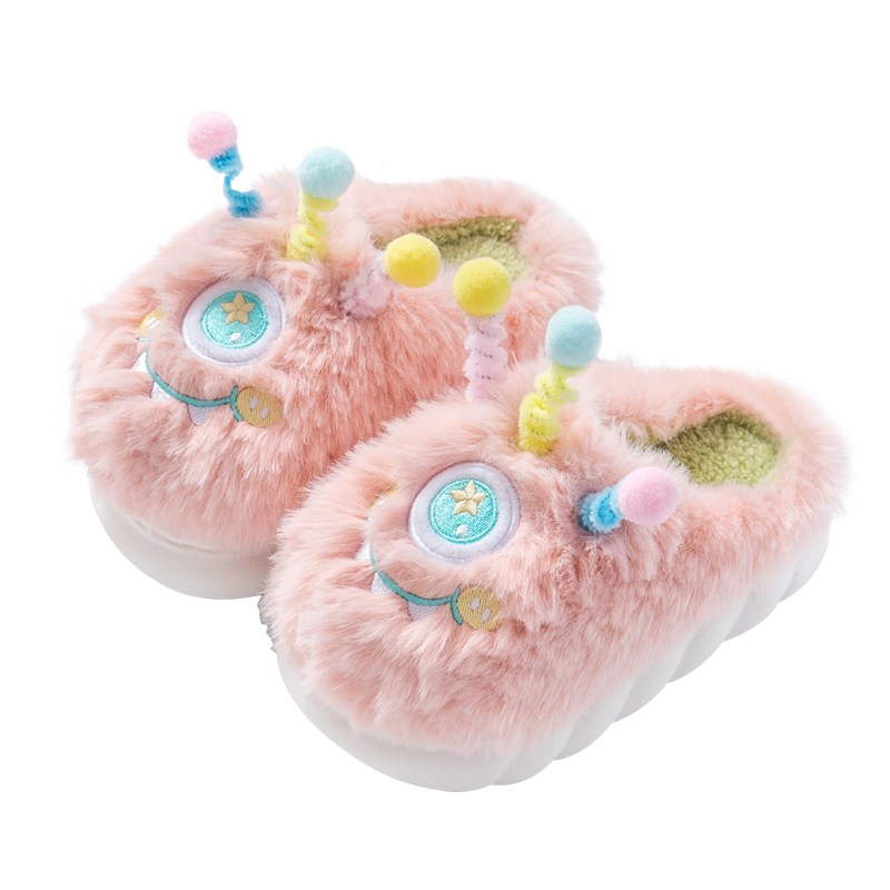 儿童棉拖鞋女童秋冬季2023新款女款家居室内可爱冬天毛绒拖鞋女士