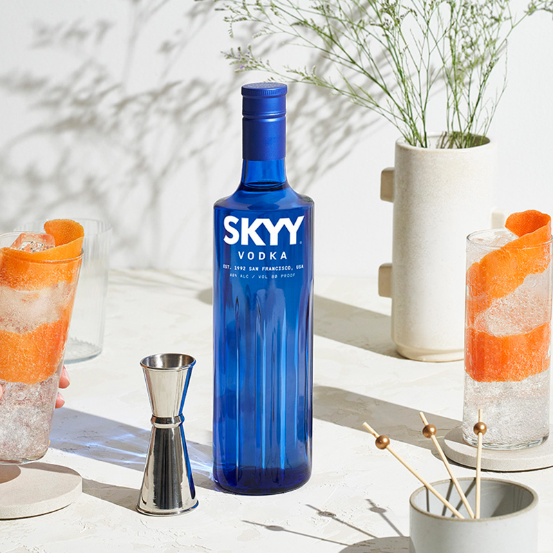 SKYY vodka蓝天伏特加原味深蓝蓝瓶750ml鸡尾酒调酒基酒进口洋酒 - 图2