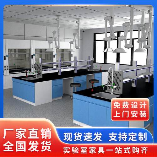 全钢木试实验室工作台实验台操作台仪器边台中央台面柜定制实验桌 - 图0
