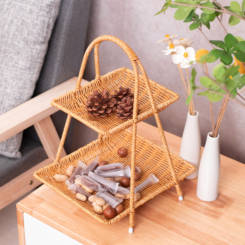 双层水果盘创意三层塑料水果篮小果盆现代客厅家用多层干果糖果盘,淘宝优惠券,粉丝福利购,淘宝优惠卷