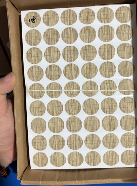 木质纹路圆形贴纸环保防尘遮丑