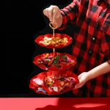 Свадебная пластинка Красная свадьба счастливая тарелка домашняя гостиная кофе пластиковый сахар сахар сладкий фрукты закуски для брака