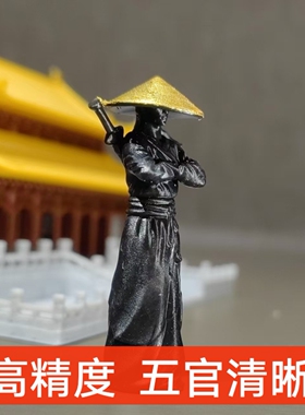 寒江孤影江湖故人古风武侠剑客刀客侠客小摆件微景观微缩小美女