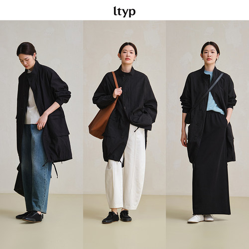 ltyp旅途原品【5折微瑕】皱感工装风衣外套 立领通勤设计感大衣女 - 图3