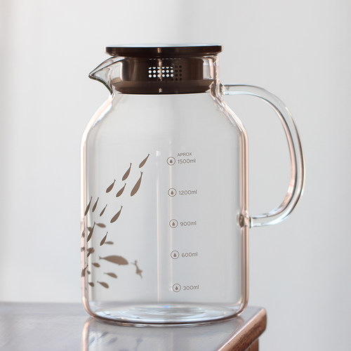 高硼硅玻璃冷水壶 家用大容量凉开水壶 加厚耐热玻璃凉水壶带刻度 - 图3