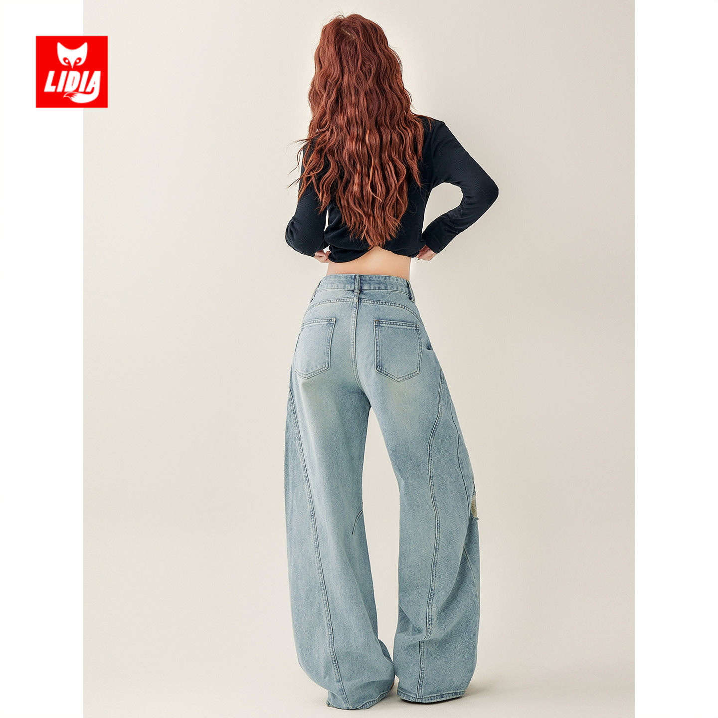 美式复古破洞阔腿牛仔裤女秋冬2025新款设计感高腰宽松显瘦弯刀裤,淘宝优惠券,粉丝福利购,淘宝优惠卷