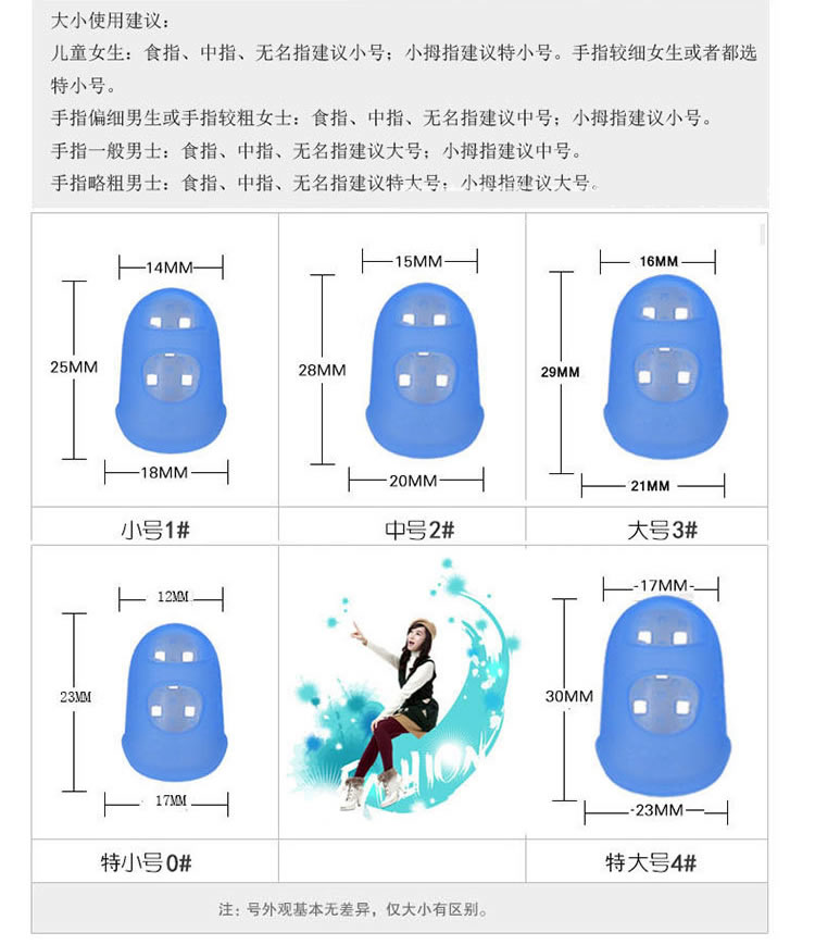 吉他护指左手指防减疼指套新手保护指垫尤克里里按弦用小到大5种-图1