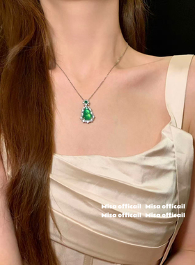 宝藏葫芦！新中式天然玉髓帝王绿红种葫芦项链国风玛瑙福禄送礼女