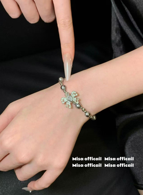 奶呼呼很高级！真多麻灰珍珠蝴蝶结项链手链闪钻复古高级感轻奢女