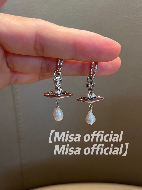 Misa officail｜异形巴洛克淡水珍珠西太项链耳钉后土星飞碟叠戴 - 图2