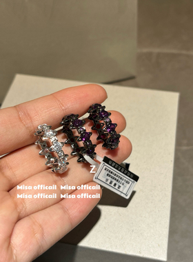 Misa officail｜多土星锆石s925银黑白金紫甜酷戒指环轻奢小众辣