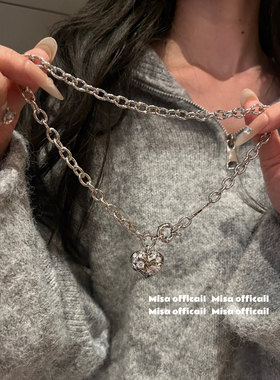 重工闪闪爱心｜土星项链耳钉手链小众设计高级耳环百搭秋冬毛衣链