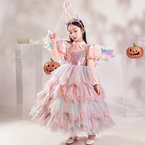 万圣节儿童服装cos服装小女孩天使翅膀装扮演出服女童精灵公主裙 - 图3