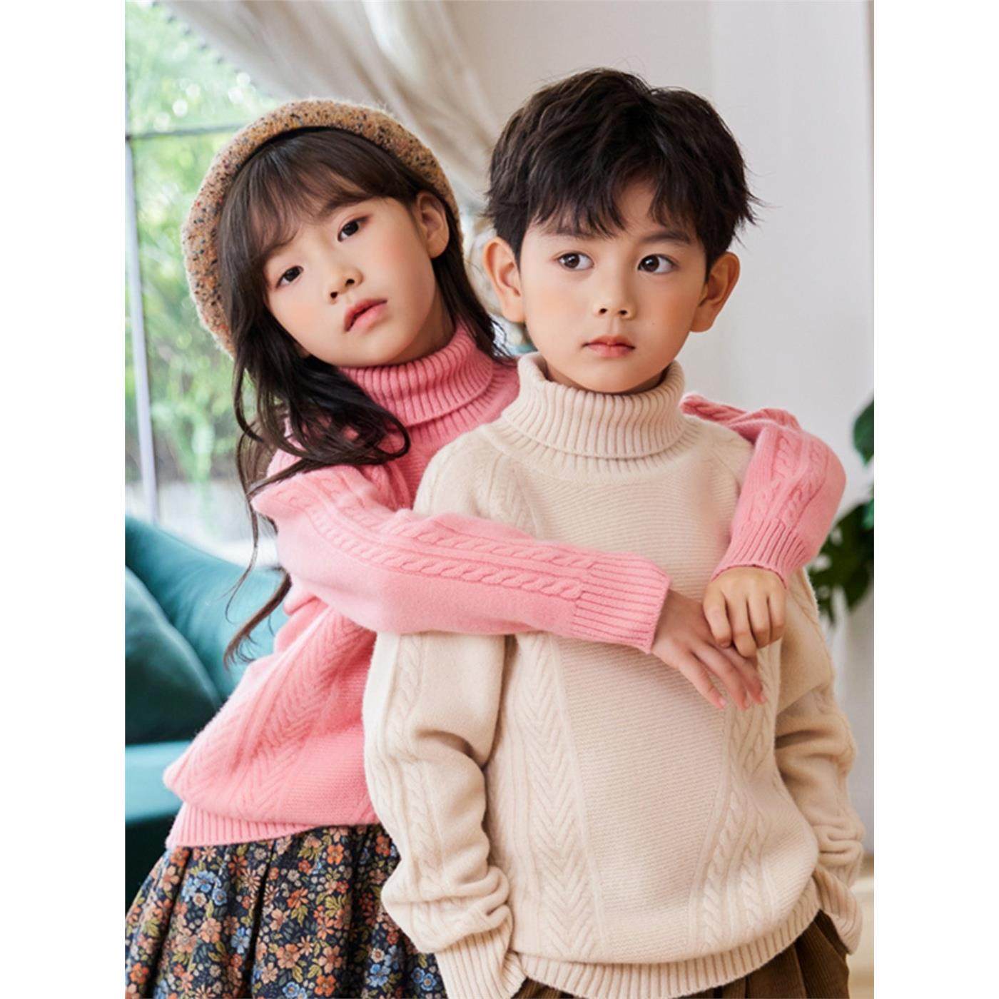 加厚高翻领羊绒衫 秋冬新款男女童中大童毛衣 男童打底毛衣打底衫,淘宝优惠券,粉丝福利购,淘宝优惠卷