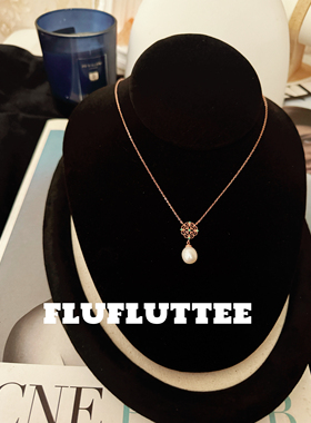 Fluflutter｜馥芙特高级轻奢小资女生镶钻天然珍珠项链锁骨链时髦