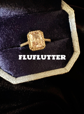 Fluflutter 馥芙特 戒指女雷迪恩切戒指爆款公主方戒指钻戒婚戒