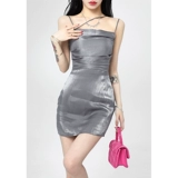 Осеннее приталенное платье, мини-юбка, с акцентом на бедрах