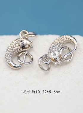 S925银镀24K金鱼尾扣头饰品配件