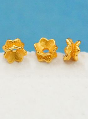 按克称S925银镀金莲花腰珠隔片
