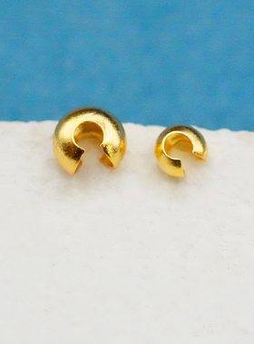 S925银镀金半月包扣3.6mm/2.9mm