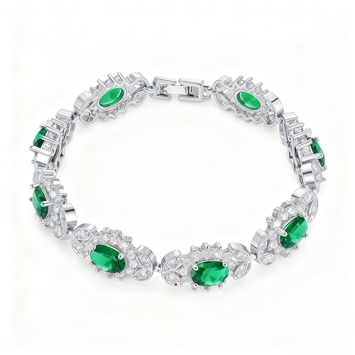 ASAPROCKY欧美嘻哈风高级感轻奢ins潮流复古绿钻手链男女同款手链 - 图0