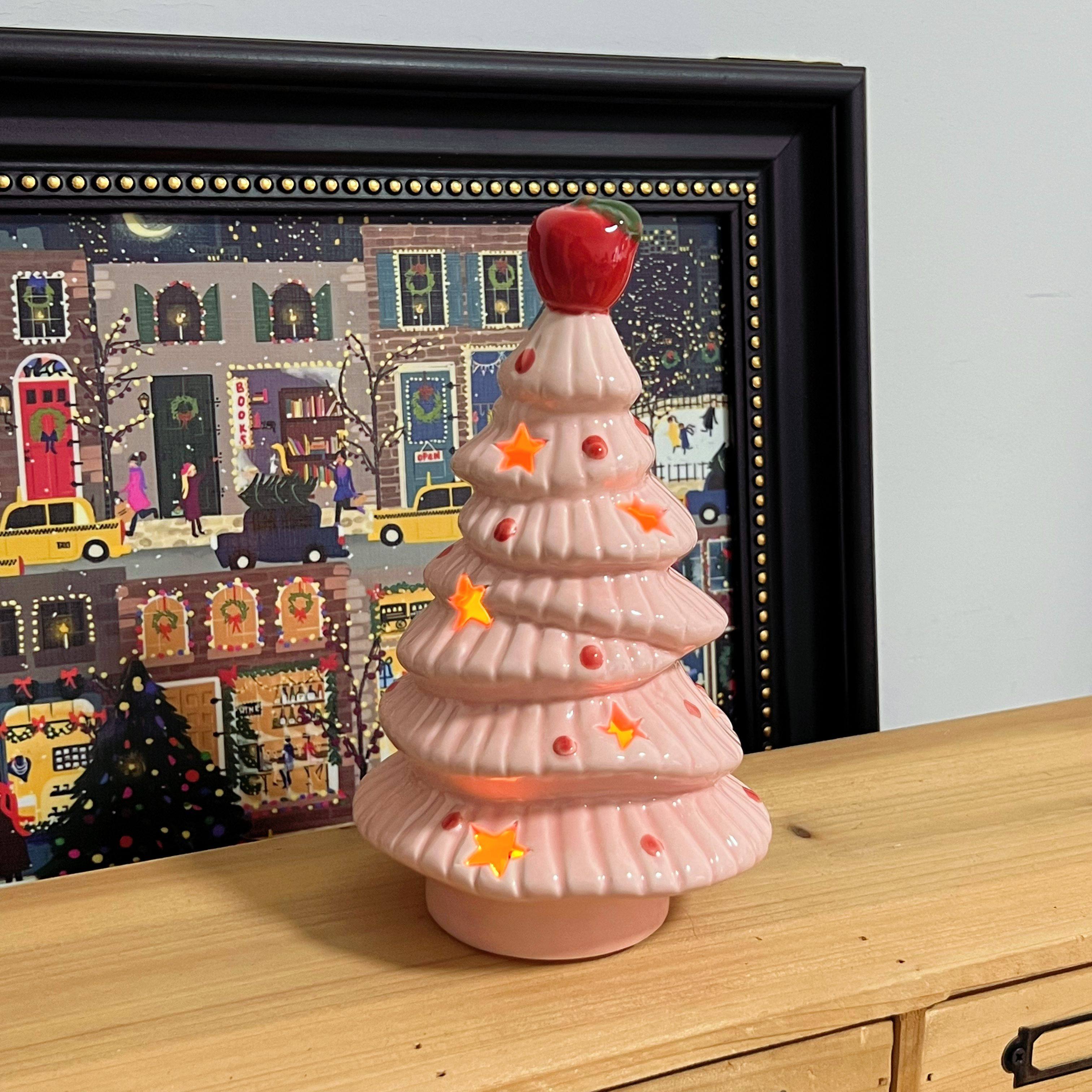 "无聊了送TA一个陶瓷苹果头圣诞树"圣诞桌面摆件创意礼品圣诞礼物,淘宝优惠券,粉丝福利购,淘宝优惠卷