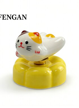 【飞翔脑斧小猫】转转陶瓷摆件