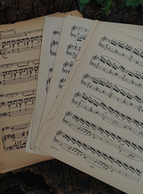 ins复古泛黄音乐书页琴谱乐谱旧美食摄影道具家居装饰摆设摆件