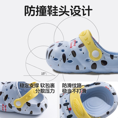 猪爸爸儿童拖鞋男童夏季居家室内1-3岁2防滑包头小女孩宝宝洞洞鞋 - 图2