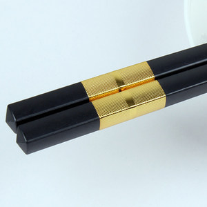 伯善瓷锤点家庭镀银合金酒店防滑快子合金筷子套装10双家用餐具