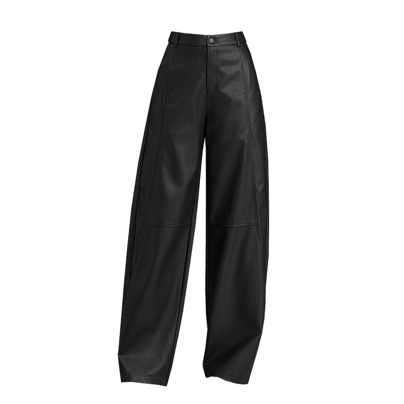 PU皮裤弯刀裤女2025年秋冬季新款加厚高腰休闲梨形身材阔腿香蕉裤,淘宝优惠券,粉丝福利购,淘宝优惠卷