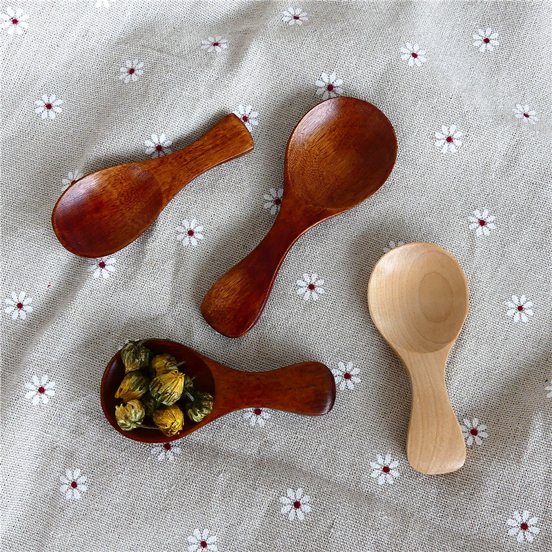 日式创意宝宝奶粉勺 茶叶迷你木勺子调味品勺 咖啡豆勺子短柄小勺 - 图1