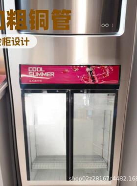 红色双门酒吧冰柜商用啤酒冷柜双门饮料冷藏柜保鲜展示柜超市冰箱