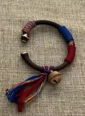 新中式小众手镯天然鸡血藤手工编织手环情侣复古藏式手绳国风手镯