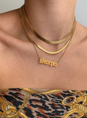 蛇骨链自制欧美简约刀片男