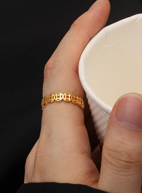 无男女通用钛钢新中式不掉色戒指