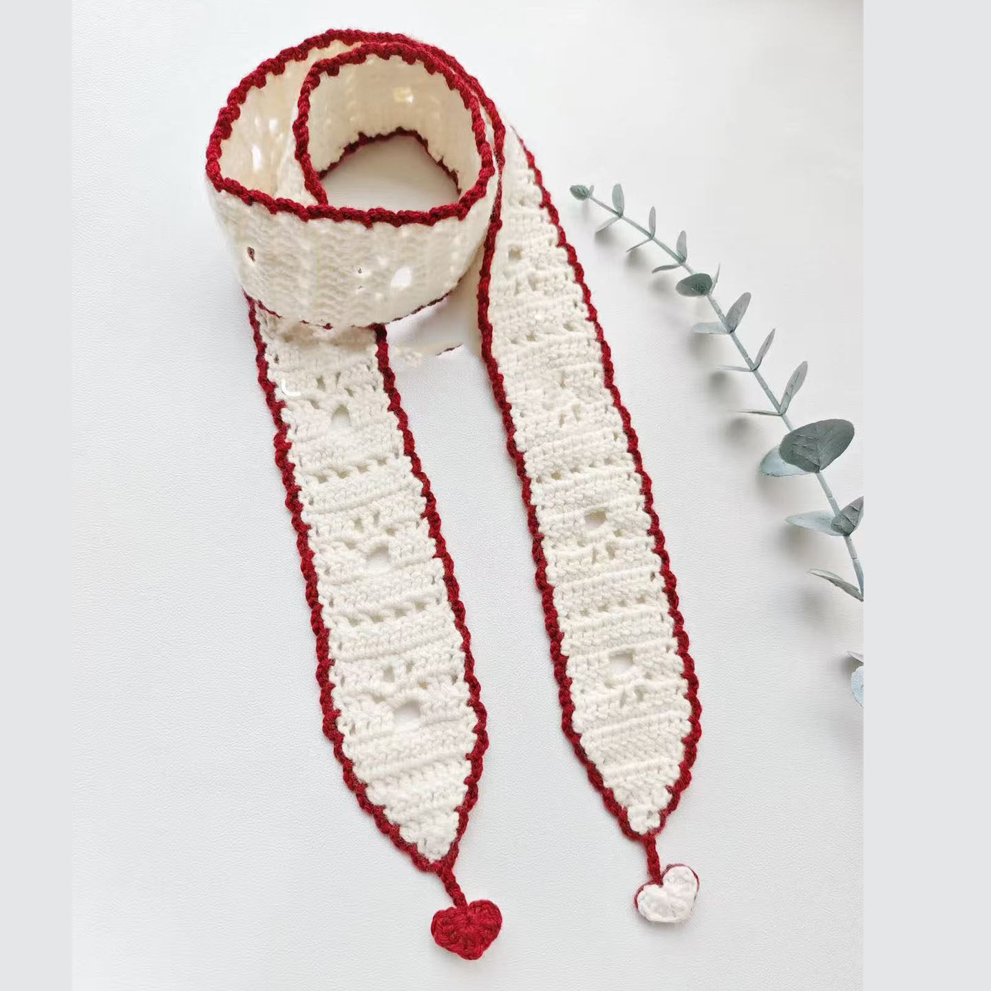 手工diy编织爱心小围巾钩针纯棉毛线小领结自制装饰女围脖材料包,淘宝优惠券,粉丝福利购,淘宝优惠卷