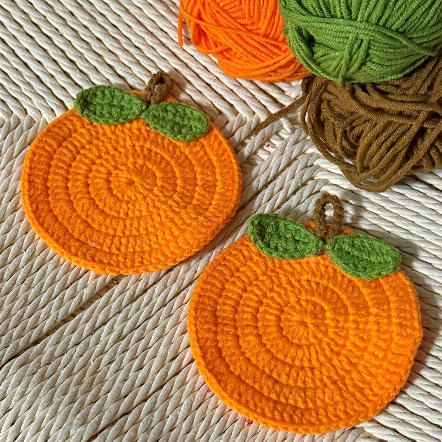 手工编织DIY钩织橙子杯垫新手钩针入门毛线编织材料包礼物隔热垫,淘宝优惠券,粉丝福利购,淘宝优惠卷