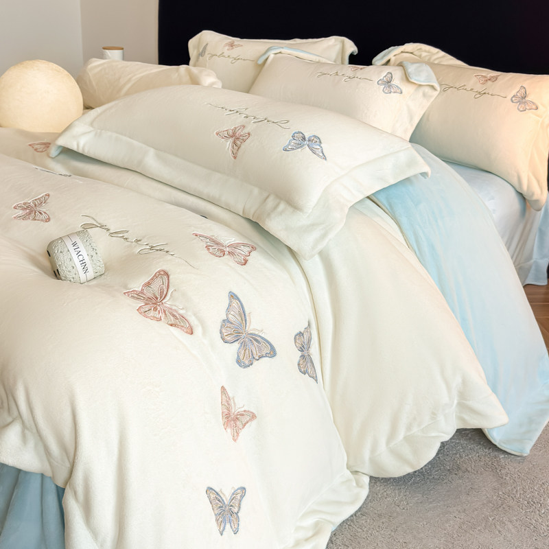 轻奢高级感秋冬加厚牛奶绒四件套珊瑚绒被套床单双面加绒床上用品,淘宝优惠券,粉丝福利购,淘宝优惠卷