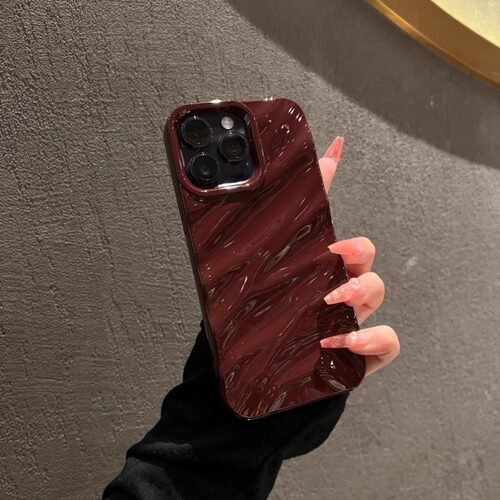 褶皱波浪纹苹果17pro手机壳新款适用iPhone15/16女款14promax高级感11创意个性14plus全包防摔XR/XS网红小众 - 图0
