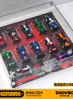 SOHOMARK迷你F1赛车透明一体式展示 适配积木F1抽抽乐套装71049