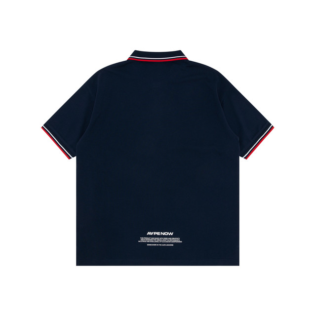 Aape letter printed casual loose lapel POLO shirt