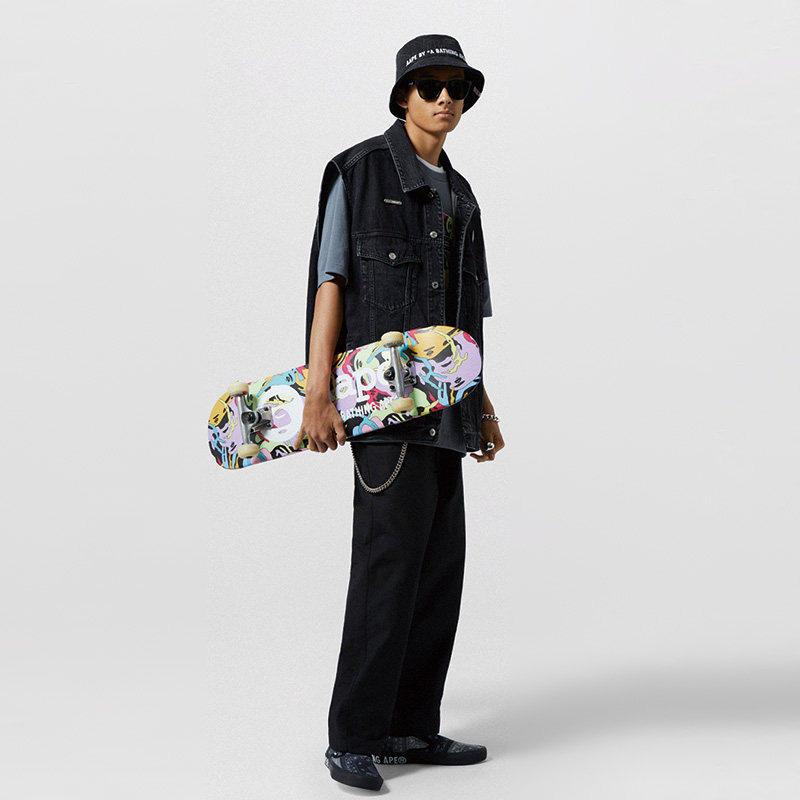 aape男装春夏闪钻点缀撞色迷彩t恤 AapeT恤