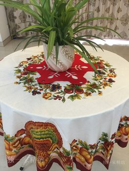 Thanksgiving Pumpkin Turkey Tablecloth ຕ່າງໆ Booth ສີ່ຫລ່ຽມ Tablecloth ວັນຄຣິດສະມາດ Round Oval Tablecloth Fabric