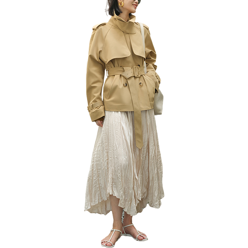 时尚经典英伦风2022年春秋新款风衣 围色妖娆风衣