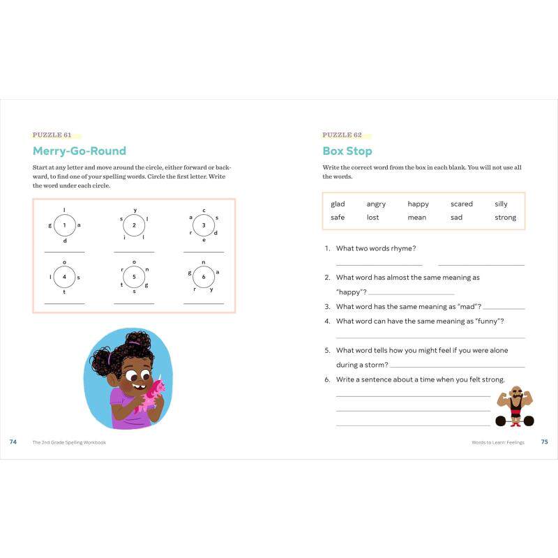 英文原版小学二年级单词拼写练习册 The 2nd Grade Spelling Workbook 提高英语拼写技能 游戏谜题书 进口教辅 大音