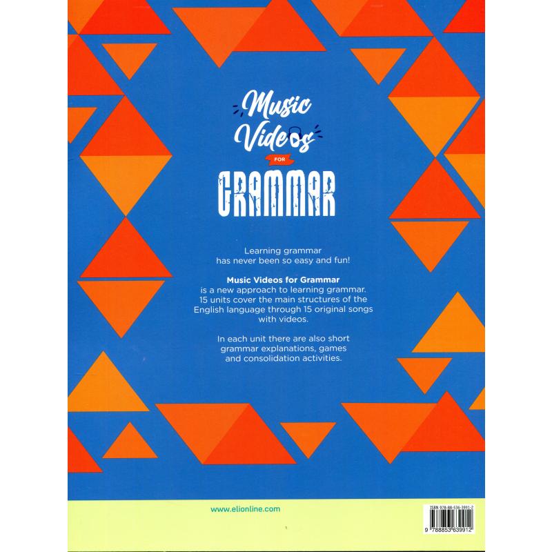 英语语法音乐视频 教师书 配音频+视频+答案MUSIC VIDEOS FOR GRAMMAR TB英文原版 儿歌英语语法学习教学含答案 大音