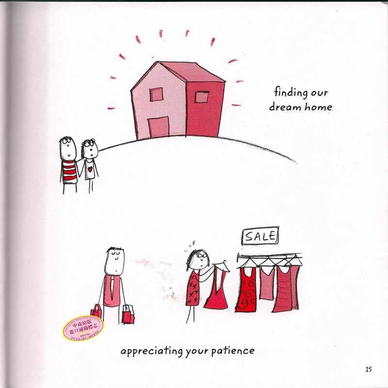 Lisa Swerling Happiness Is 系列 500 Ways To Show I Love You 英文原版 幸福是 表达我爱你的500种方式 可爱治愈漫画绘本